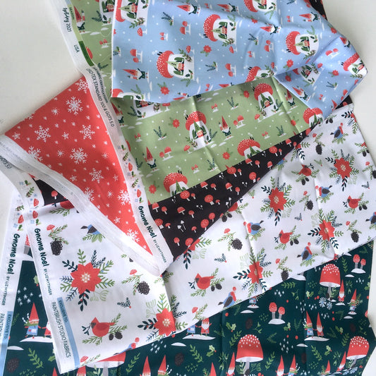 x8 Gnome Noel  Flat Stack cuttable Fat Quarter Bundle