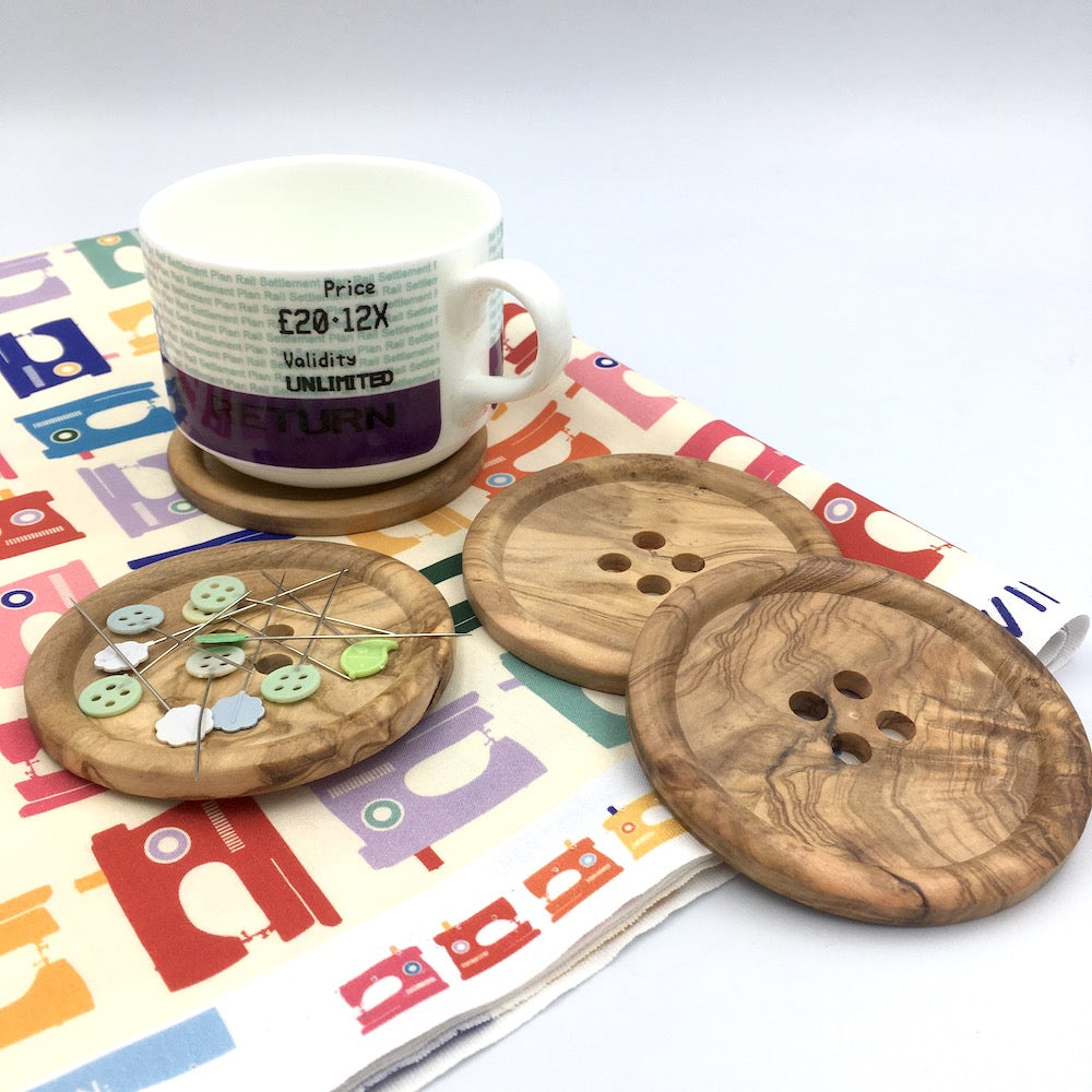 x1 Giant Olive Wood Natural Button - 8cm / 3 inch - 125L