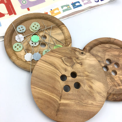 x1 Giant Olive Wood Natural Button - 8cm / 3 inch - 125L