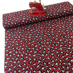 Knit and Purl Leopard Spots Red Jersey Print - Frumble Fabrics