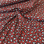 Knit and Purl Leopard Spots Red Jersey Print - Frumble Fabrics