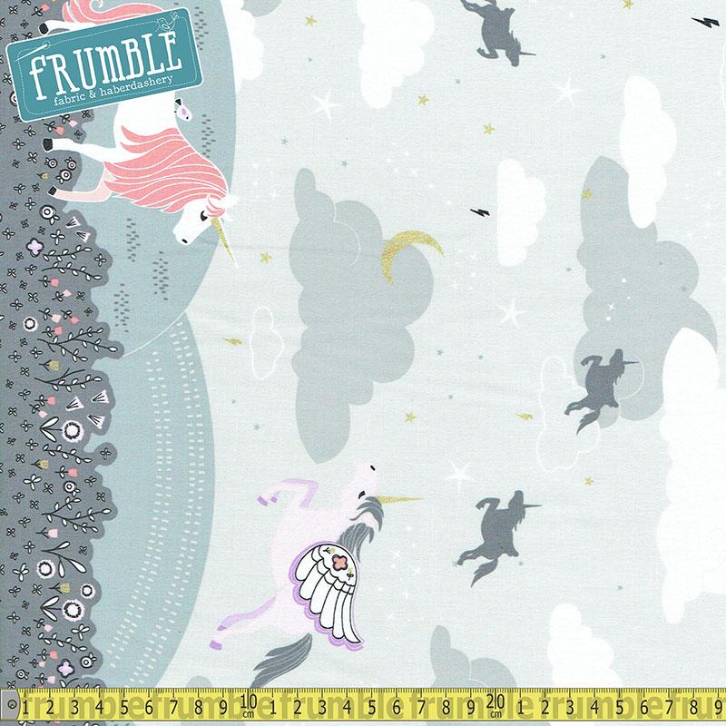 Believe Magic Meadow With Metallic Double Border Cloud - Frumble Fabrics