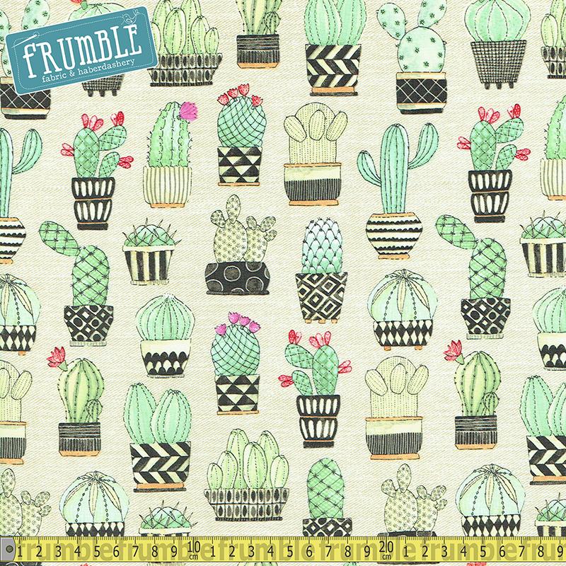 Cactus Hoedown Tan - Frumble Fabrics
