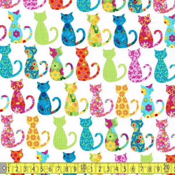 Calico Cats White - Frumble Fabrics