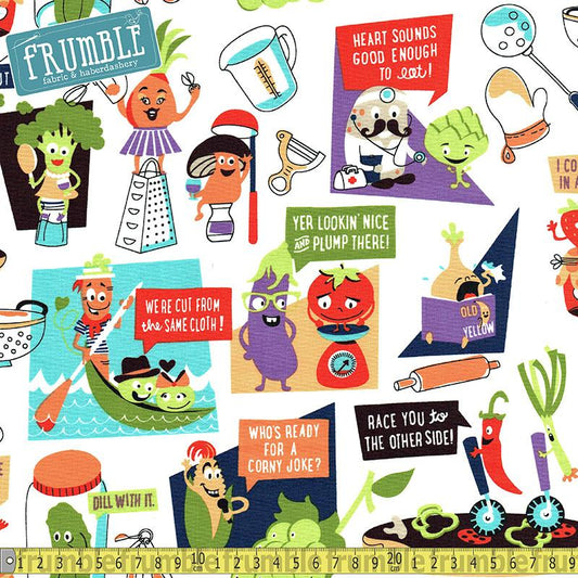 Farming Friends Corny Jokes Multi - Frumble Fabrics