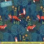 Foxes Into The Woods Nite Navy - Frumble Fabrics