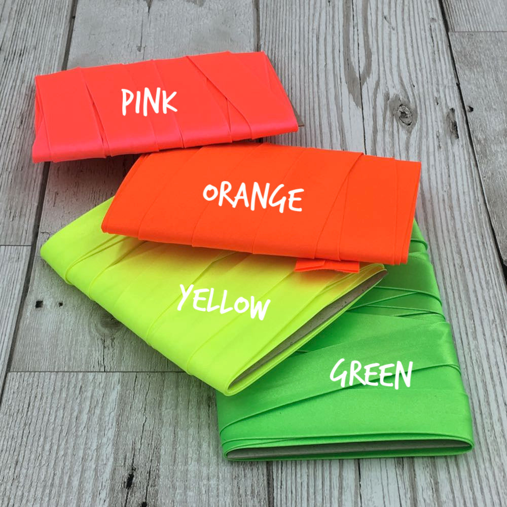 18mm Neon Satin Bias Binding - Frumble Fabrics