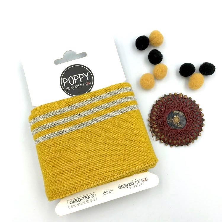 Cuffs by Poppy - Mustard Gold Sparkle - Frumble Fabrics