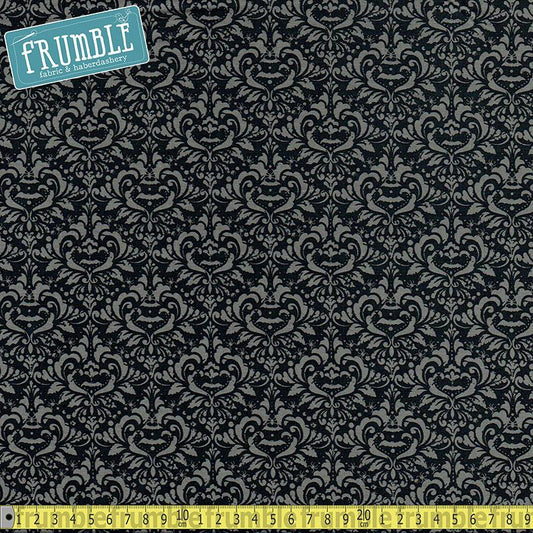Eek Boo Shreak Damask Black - Frumble Fabrics