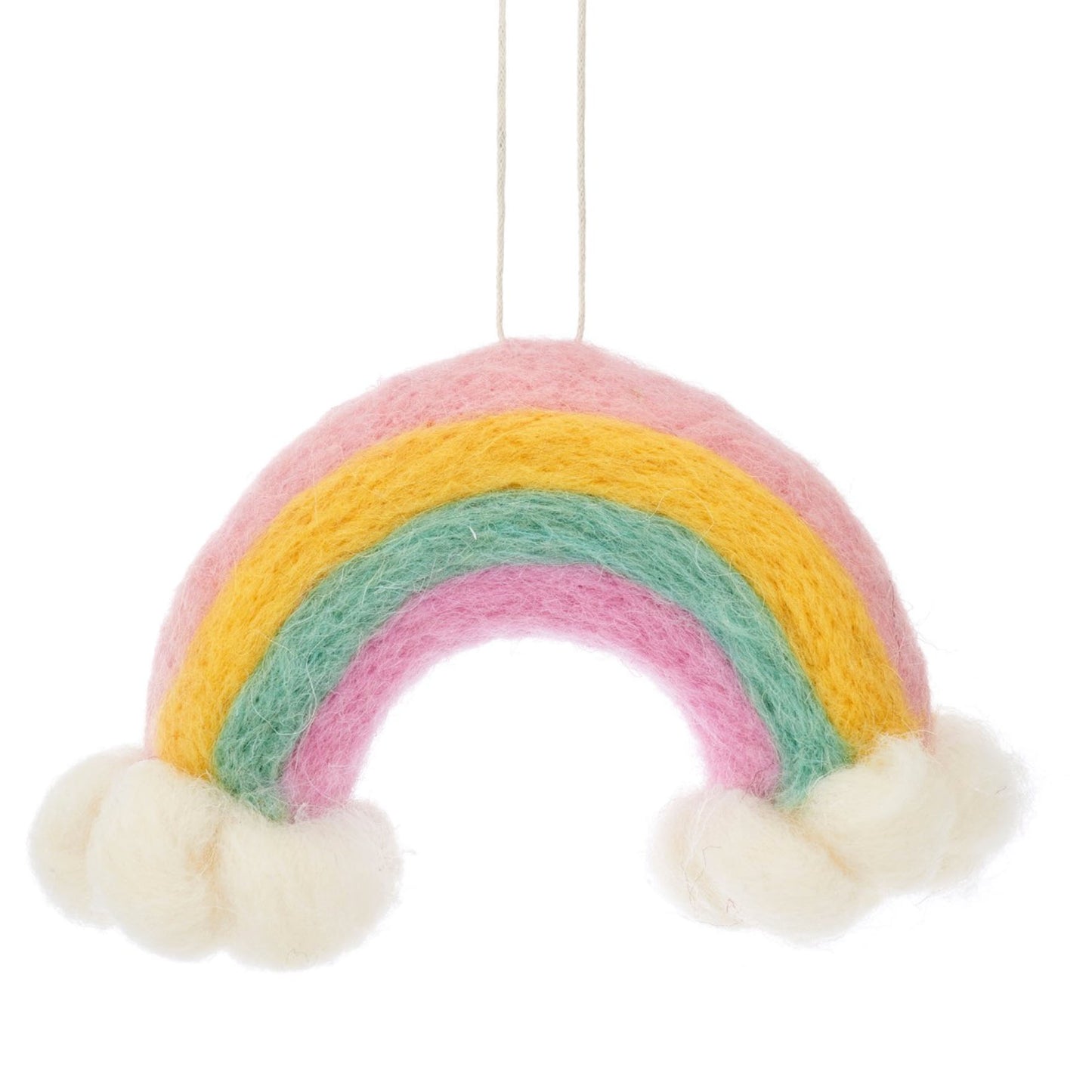 Wonderland Rainbow and Clouds Wool Felt Decoration
