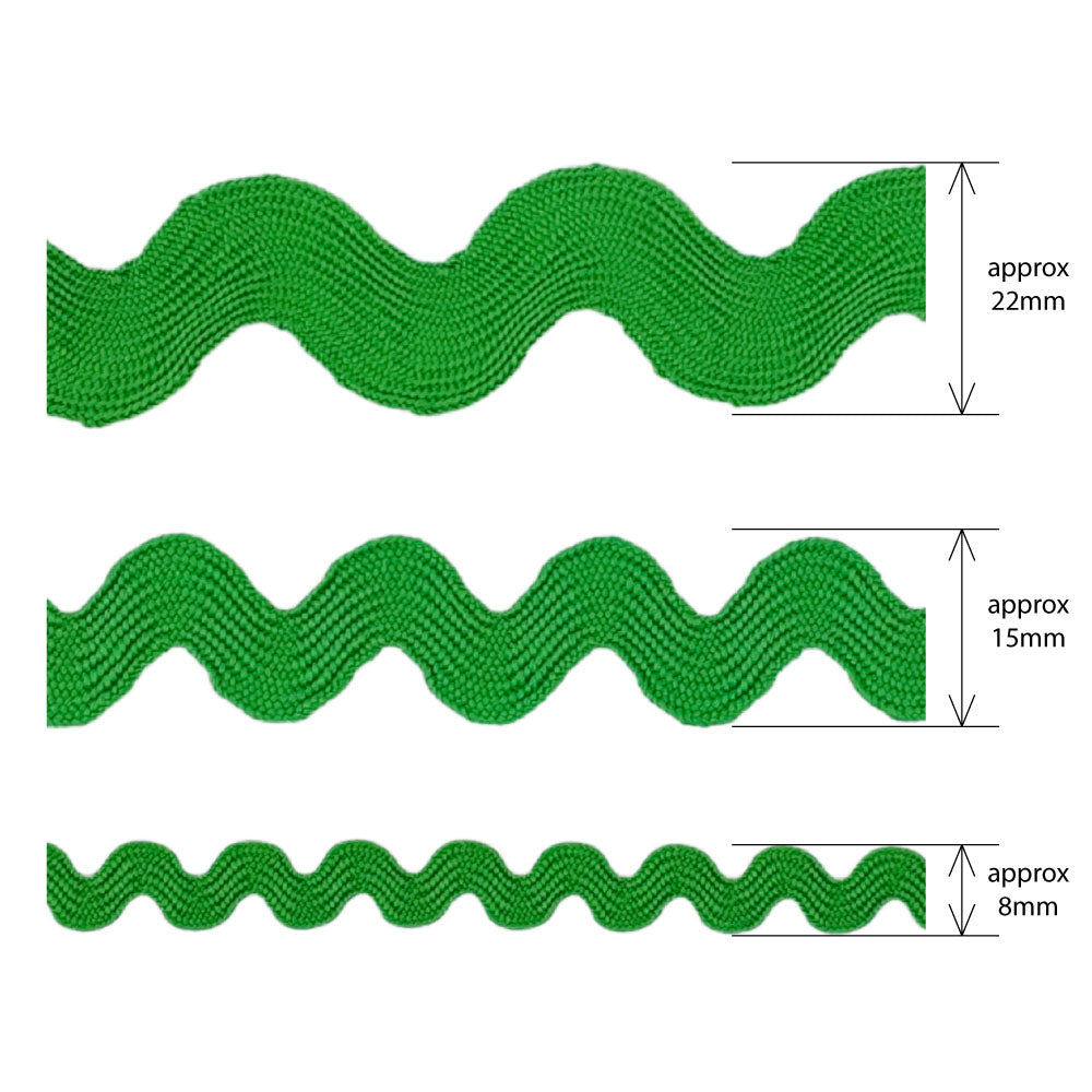 Medium Ric Rac Trim (15mm Wide) - Per 5 Metre Length