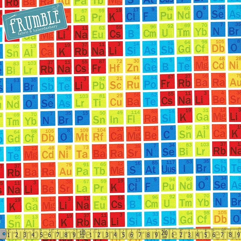 Geek Chic Periodic Table Multi - Frumble Fabrics