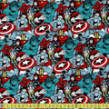 Quilting Cotton - Marvel - Comic Pop Power Heroes Red (Per Metre)
