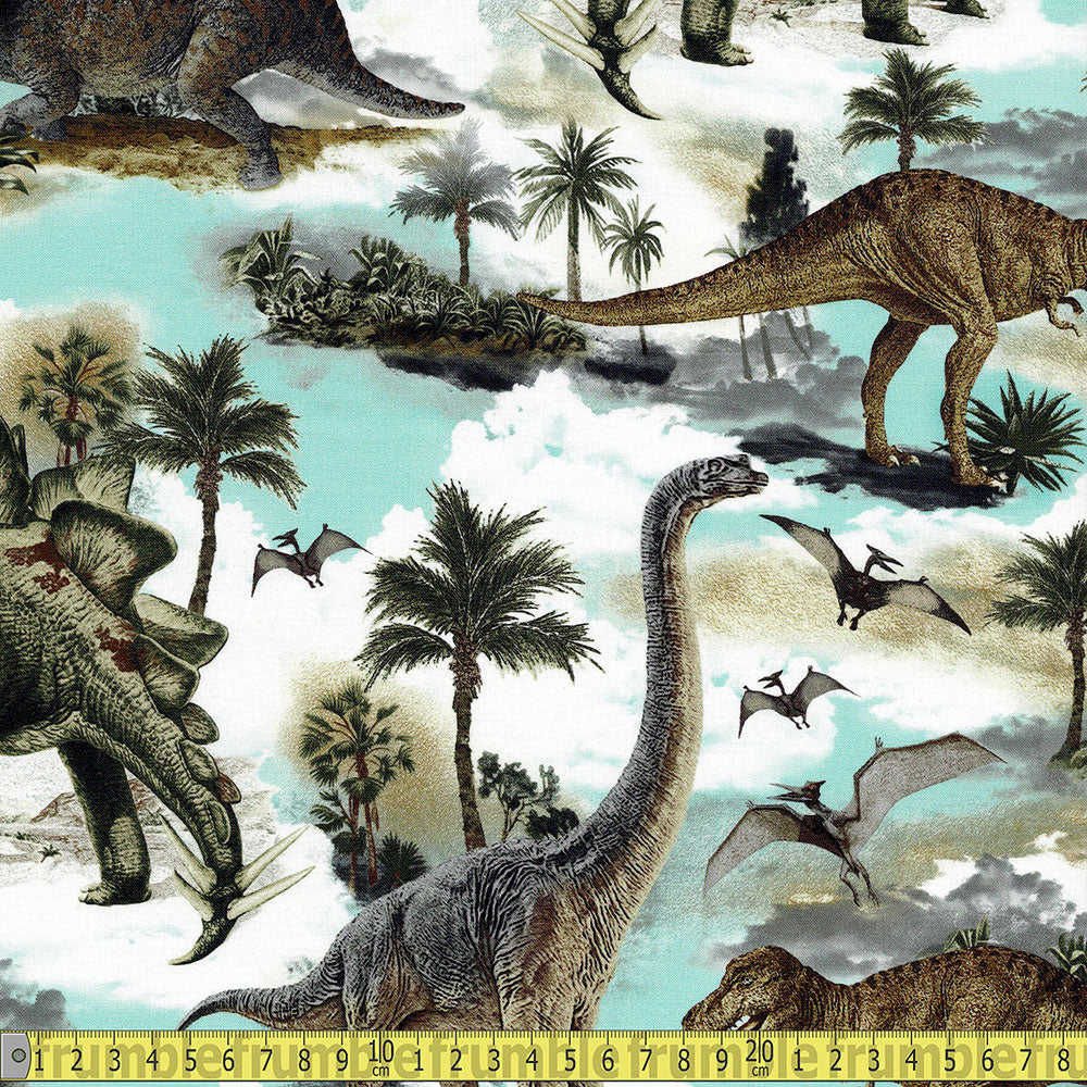 Timeless Treasures - Realistic Dinos Allover - Multi