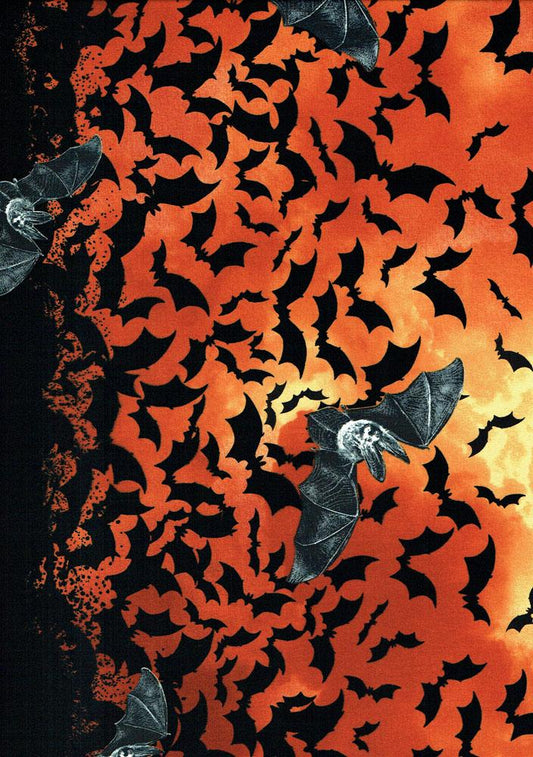 Double Bat Border Orange - Frumble Fabrics