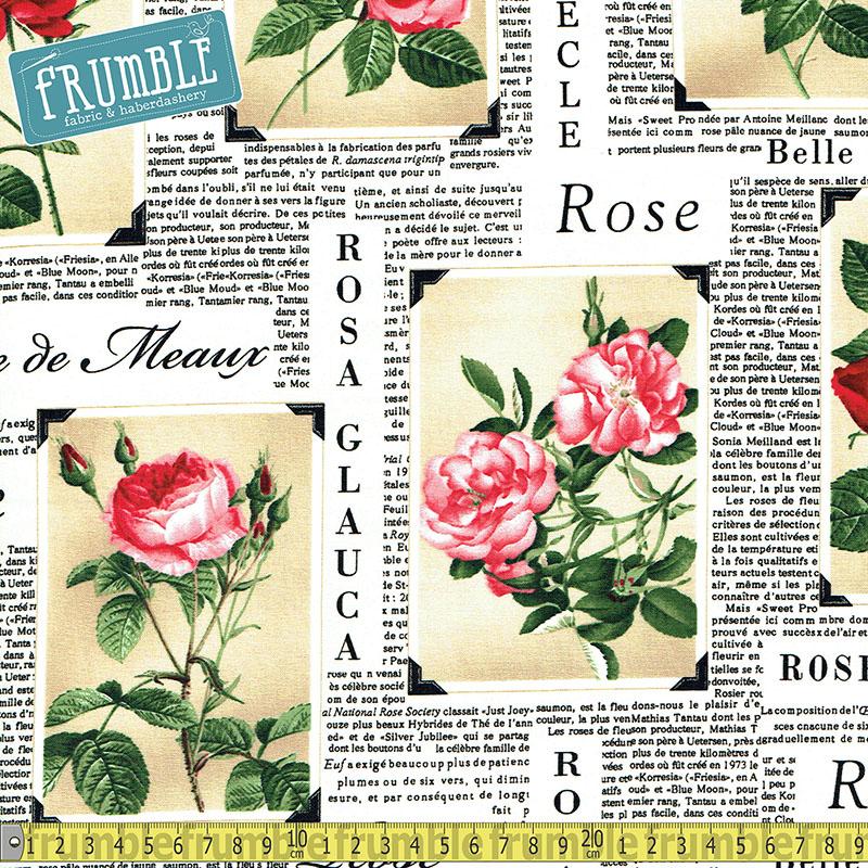 Rose Paper in Latte - Frumble Fabrics