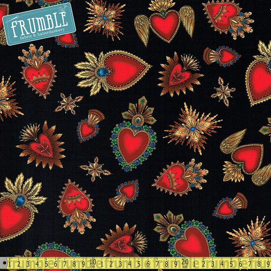 Sacred Heart Black - Frumble Fabrics