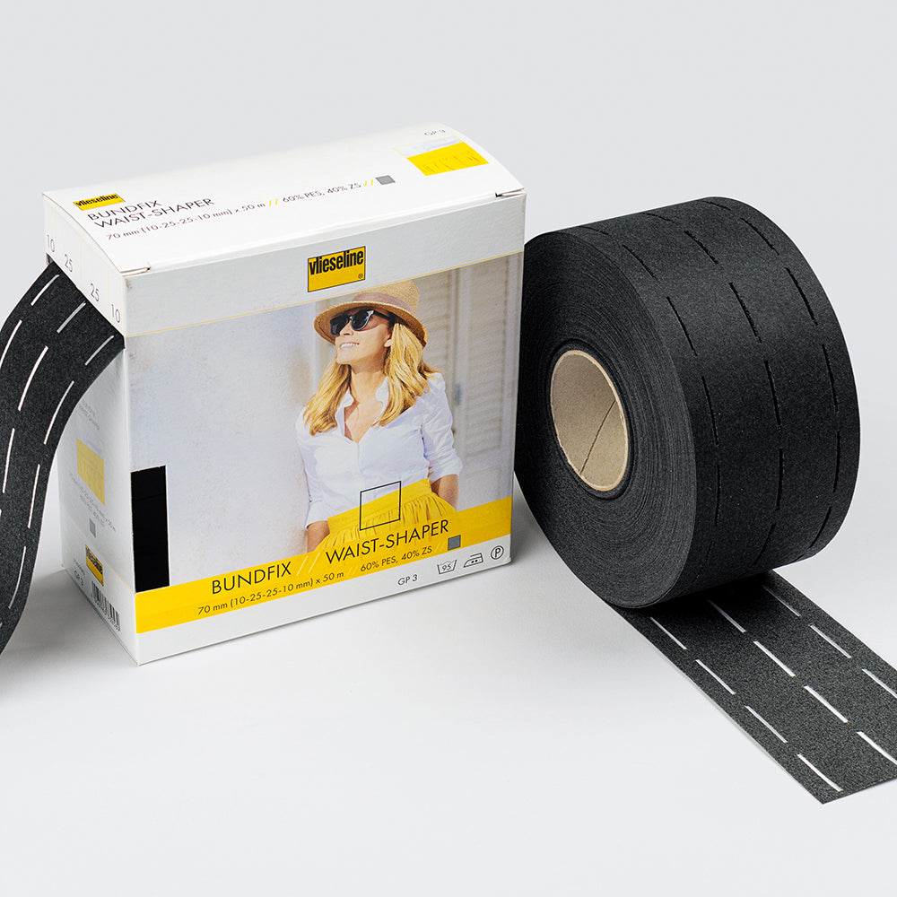 Bundfix Waistband/Bag Strap Tape - 80mm Black - Frumble Fabrics