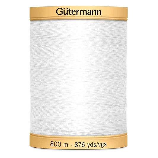 5709 White - Natural Cotton Thread - 800m Reel