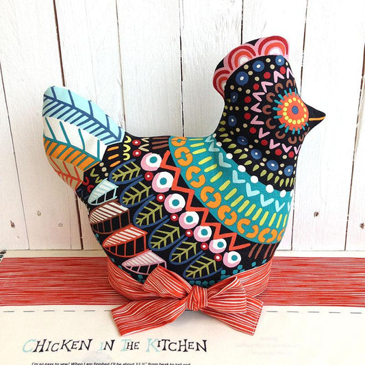 Chicken In The Kitchen Natural Bright 60cm Panel/Kit - Frumble Fabrics
