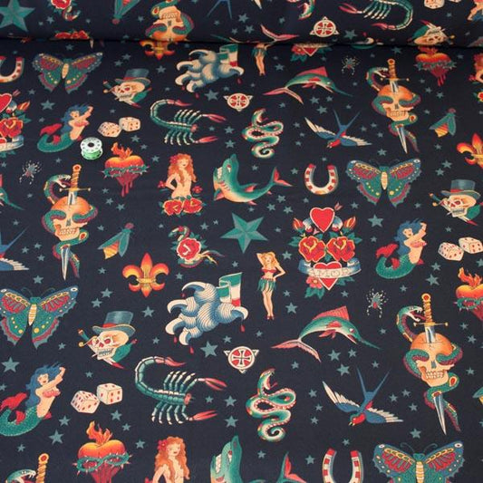 Tattoo Black - Frumble Fabrics