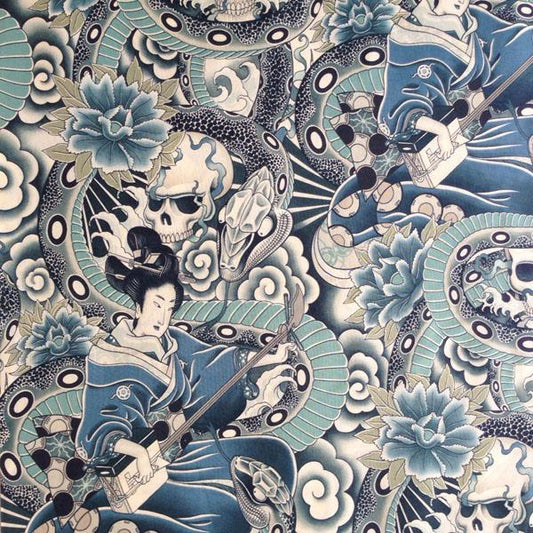 Zen Charmer Tea/Indigo - Frumble Fabrics