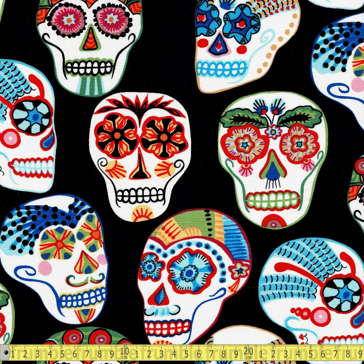 Alexander Henry - Calaveras Contentas - Black - Sewing and Dressmaking Fabric