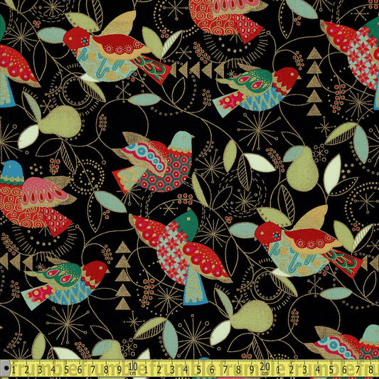 Alexander Henry - Folklorico - Pajarito De Oro Black Sewing and Dressmaking Fabric