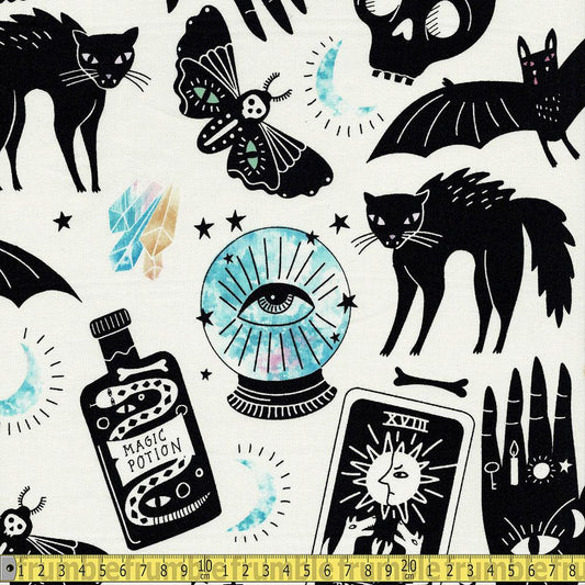 Alexander Henry - Haunted House - Eye Of The Moon Natural Sewing and Dressmaking Fabric