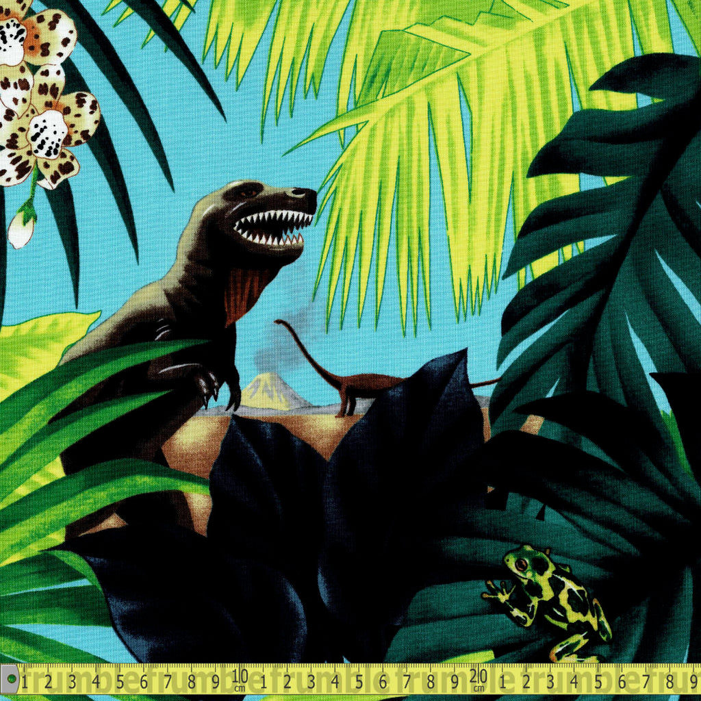 Alexander Henry - Nicoles Prints - Jurassic Fantastic Blue Sewing and Dressmaking Fabric