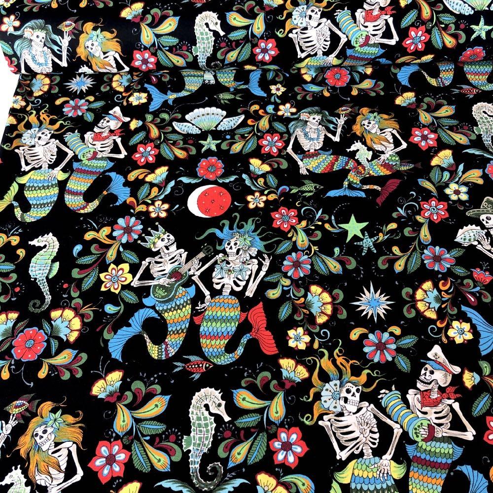 Esqueletos Del Mar Black-Multi - Frumble Fabrics