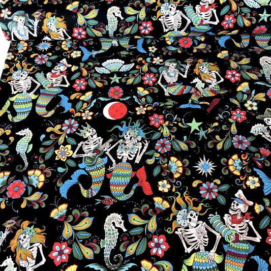 Esqueletos Del Mar Black-Multi - Frumble Fabrics