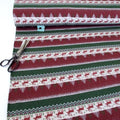 Alpine Scene Christmas Stripe - Brushed French Terry - Burgundy Sewing and Dressmaking Fabric