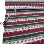Alpine Scene Christmas Stripe - Brushed French Terry - Burgundy Sewing and Dressmaking Fabric