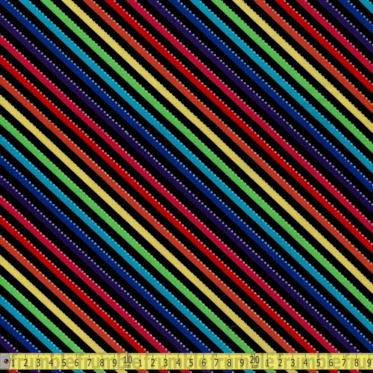 Anthology Fabrics - Be Colourful Metallic Rainbow - Black Sewing and Dressmaking Fabric