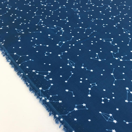 Night Sky Constellations Rayon Navy - Frumble Fabrics