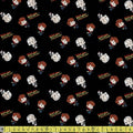Back To The Future Chibi Marty Doc - Korean Woven Fabric - Black Sewing and Dressmaking Fabric