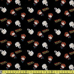 Back To The Future Chibi Marty Doc - Korean Woven Fabric - Black Sewing and Dressmaking Fabric