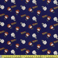 Back To The Future Chibi Marty Doc - Korean Woven Fabric - Navy Sewing and Dressmaking Fabric