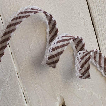 Stripe Lace Edge Bias Binding 5 metres - Frumble Fabrics