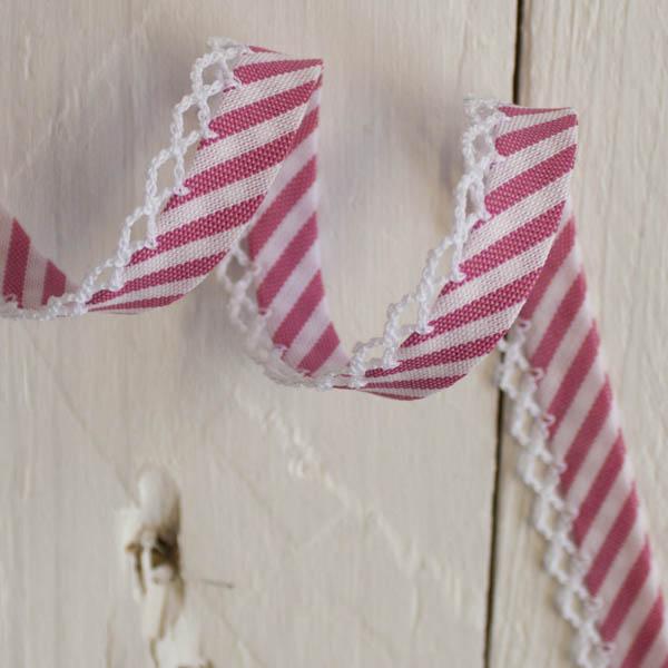 Stripe Lace Edge Bias Binding 5 metres - Frumble Fabrics