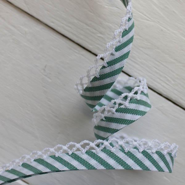 Stripe Lace Edge Bias Binding 5 metres - Frumble Fabrics