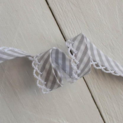 Stripe Lace Edge Bias Binding 5 metres - Frumble Fabrics
