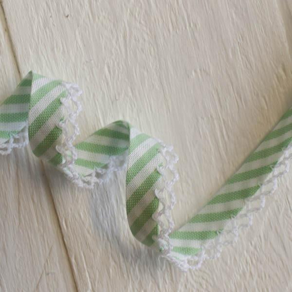 Stripe Lace Edge Bias Binding 5 metres - Frumble Fabrics