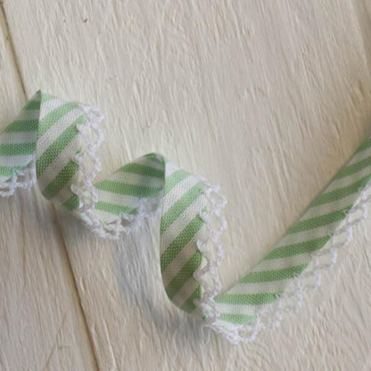 Stripe Lace Edge Bias Binding 5 metres - Frumble Fabrics