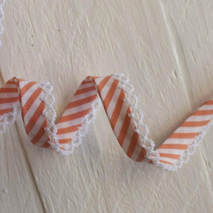 Stripe Lace Edge Bias Binding 5 metres - Frumble Fabrics