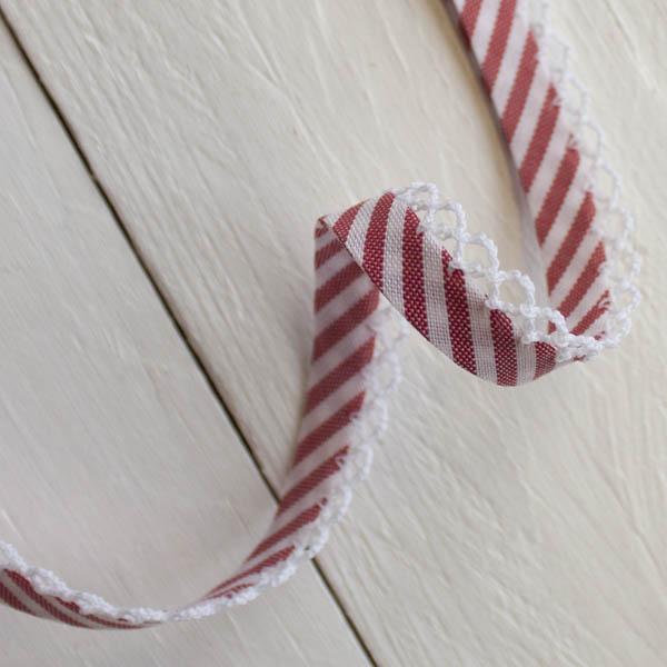 Stripe Lace Edge Bias Binding 5 metres - Frumble Fabrics