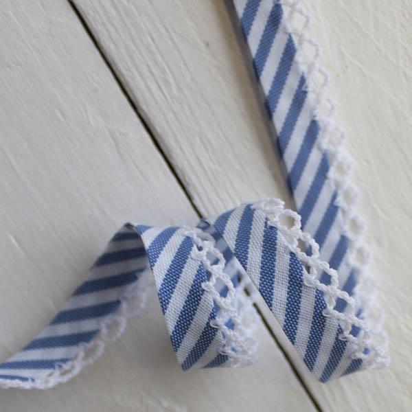 Stripe Lace Edge Bias Binding 5 metres - Frumble Fabrics