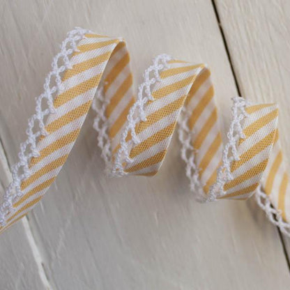Stripe Lace Edge Bias Binding 5 metres - Frumble Fabrics