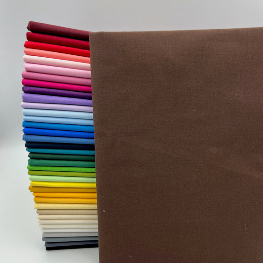 Kushion Cotton Solids Mid Weight Fabric - Brown